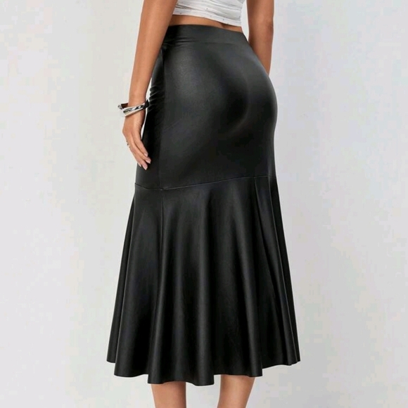 Women's Elegant Solid Color High Waist Fishtail Skirt, Autumn/Winter - Picture 4 of 4